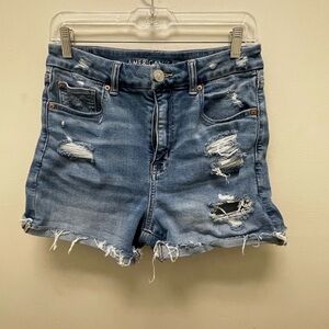 American Eagle Outfitters Women's Ripped Blue Jean Shorts